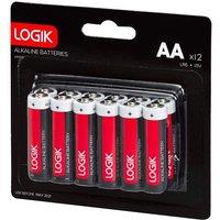 LOGIK LAA1216 AA Alkaline Batteries - Pack of 12