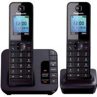 PANASONIC KX-TG8182EB Cordless Phone with Answering Machine - Twin Handsets, Black