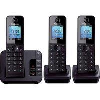 PANASONIC KX-TG8183EB Cordless Phone with Answering Machine - Triple Handsets, Black