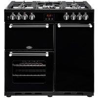 BELLING Kensington 90DFT 90 cm Dual Fuel Range Cooker - Black, Black