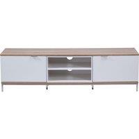 ALPHASON Chaplin 1600 TV Stand - White & Light Oak, White,Brown