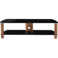 ALPHASON Century 1500 TV Stand - Walnut & Black Glass, Black,Brown