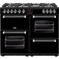 BELLING Kensington 100DFT Dual Fuel Range Cooker - Black & Chrome, Black