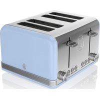 Swan Retro ST19020BLN 4-Slice Toaster - Blue, Blue