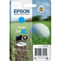 Epson 34 Golf Ball XL Cyan Ink Cartridge, Cyan