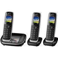 PANASONIC KX-TGJ423EB Cordless Phone - Triple Handsets, Black, Black