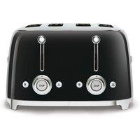 SMEG 50's Retro Style TSF03BLUK 4-Slice Toaster - Black, Black