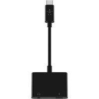 BELKIN F7U080btBLK Dual USB-C Aux and Charge Adapter, Black