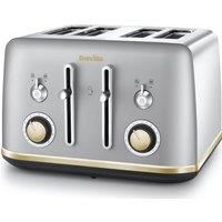 BREVILLE Mostra VTT929 4-Slice Toaster - Silver & Gold, Silver/Grey,Gold