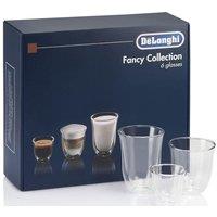 DELONGHI Fancy Collection DLKC302 Double Wall Coffee Glasses - Set of 6, Clear