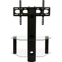 ALPHASON Century 800 mm TV Stand with Bracket - Black, Clear,Black