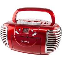 Groov-E Retro GV-PS813-RD Boombox - Red, Red