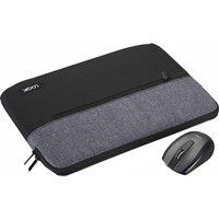 LOGIK 13" Laptop Sleeve & Mouse Bundle - Black & Grey, Black,Silver/Grey