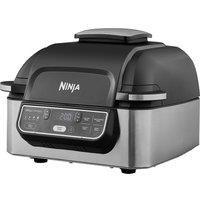 NINJA Foodi AG301UK 5-in-1 Health Grill & Air Fryer - Black & Brushed Steel, Brushed Steel