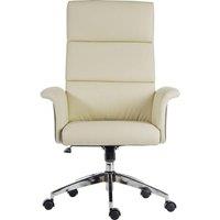TEKNIK Elegance High Faux-Leather Executive Chair - Cream & Brown