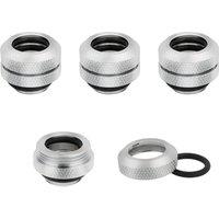 CORSAIR Hydro X Series XF 12mm Hardline Fitting - Chrome, Pack of 4, Silver/Grey