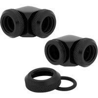 CORSAIR Hydro X Series XF 90 Compression Fitting - 12 mm, Black, Pack of 2, Black