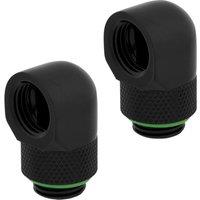 CORSAIR Hydro X Series XF 90 Rotary Fitting Adapter - G1/4", Black, Pack of 2, Black