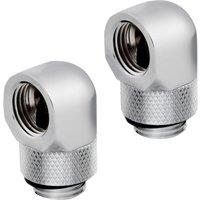 CORSAIR Hydro X Series XF 90 Rotary Fitting Adapter - G1/4", Chrome, Pack of 2, Silver/Grey