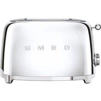 SMEG 50's Retro TSF01SSUK 2-Slice Toaster - Chrome, Green