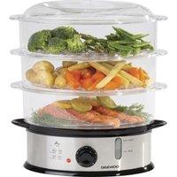 DAEWOO SDA1338 3-Layer Food Steamer - Black & Silver