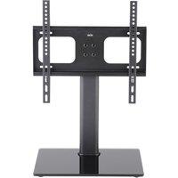 TTAP TT64F 550 mm TV Stand with Bracket - Black Glass & Metal, Black