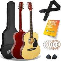 3RD AVENUE Full Size 4/4 Acoustic Guitar Bundle - Natural, Yellow,Red