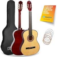 3RD AVENUE 3/4 Size Classical Guitar Bundle - Natural, Brown,Yellow,Red