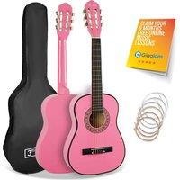 3RD AVENUE 1/2 Size Kids Classical Guitar Bundle - Pink, Pink