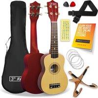 3RD AVENUE Soprano Ukulele Starter Pack - Natural, Brown