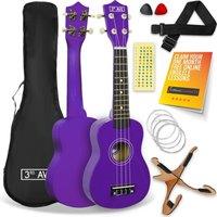 3RD AVENUE Soprano Ukulele Starter Pack - Purple, Purple