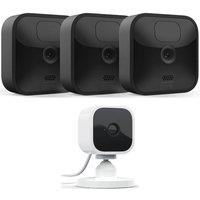 Blink Outdoor HD 1080p WiFi Security 3 Camera System & Blink Mini Full HD 1080p WiFi Plug-In Security Camera Bundle, Black