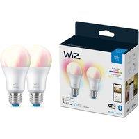 WIZ White & Colour Ambiance Smart LED Candle Bulb - A60, E27, Twin Pack