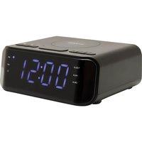 GROOV-E Atlas Alarm Clock with Wireless Charger - Black, Black,Silver/Grey