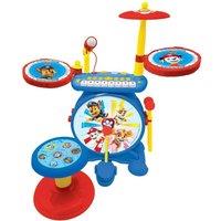 LEXIBOOK Electronic Drums Set with Seat - Paw Patrol, Yellow,Red,Blue
