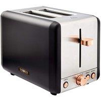 TOWER Cavaletto T20036RG 2-Slice Toaster - Black & Rose Gold