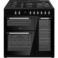LOGIK LRC90B21 90 cm Dual Fuel Range Cooker - Black, Black
