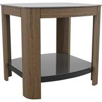 AVF Affinity 500 FT50AFFW Side Table - Walnut & Black Glass, Black,Brown