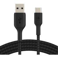 BELKIN Braided USB-C to USB-A Cable - 3 m, Black, Black
