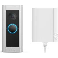 RING Video Doorbell Pro 2 with Plug-In Adapter, Silver/Grey