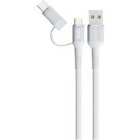 VELD VUCM1 Super-Fast USB to Micro USB & USB Type-C Cable - 1 m, White