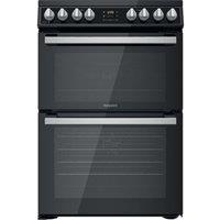 HOTPOINT HDT67V8D2CB/UK 60cm Electric Ceramic Cooker - Black, Black