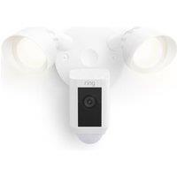 RING Floodlight Wired Plus Full HD 1080p WiFi Security Camera - White, White