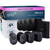 ARLO Ultra 2 4K Ultra HD WiFi Security Camera System - 4 Cameras, Black, Black