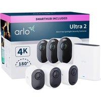 ARLO Ultra 2 4K Ultra HD WiFi Security Camera System - 3 Cameras, White, White