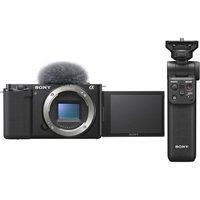 Sony ZV-E10 Mirrorless Vlogging Camera & GP-VPT2BT Shooting Grip Bundle - Body Only, Black