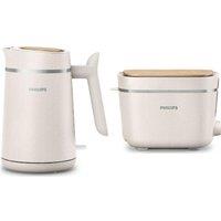 Philips Eco Conscious Collection Jug Kettle & 2-Slice Toaster Bundle - White