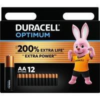 DURACELL Optimum AA Alkaline Batteries - Pack of 12