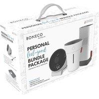 BONECO 80002 Portable Air Purifier, Humidifier & Fan Bundle, White