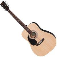 ENCORE LH-EW100N Left-Handed Acoustic Guitar Bundle - Natural, Brown